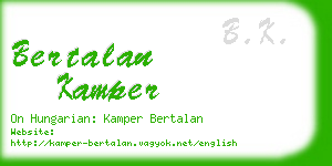 bertalan kamper business card